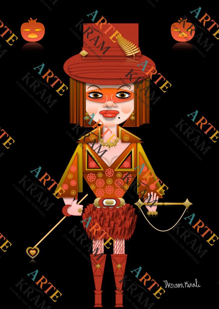 Chica con su disfraz de Halloween
