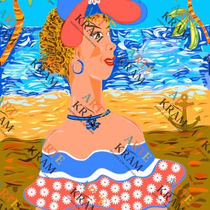 Dama de la playa caribeña