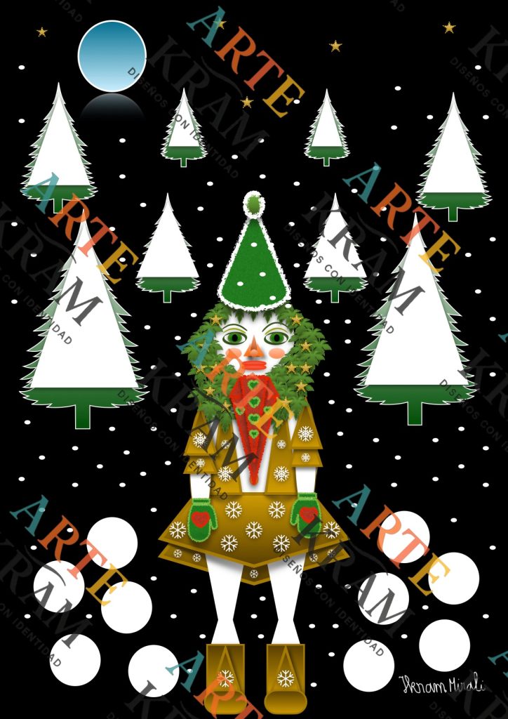 MUJER DE NIEVE EN EL BOSQUE